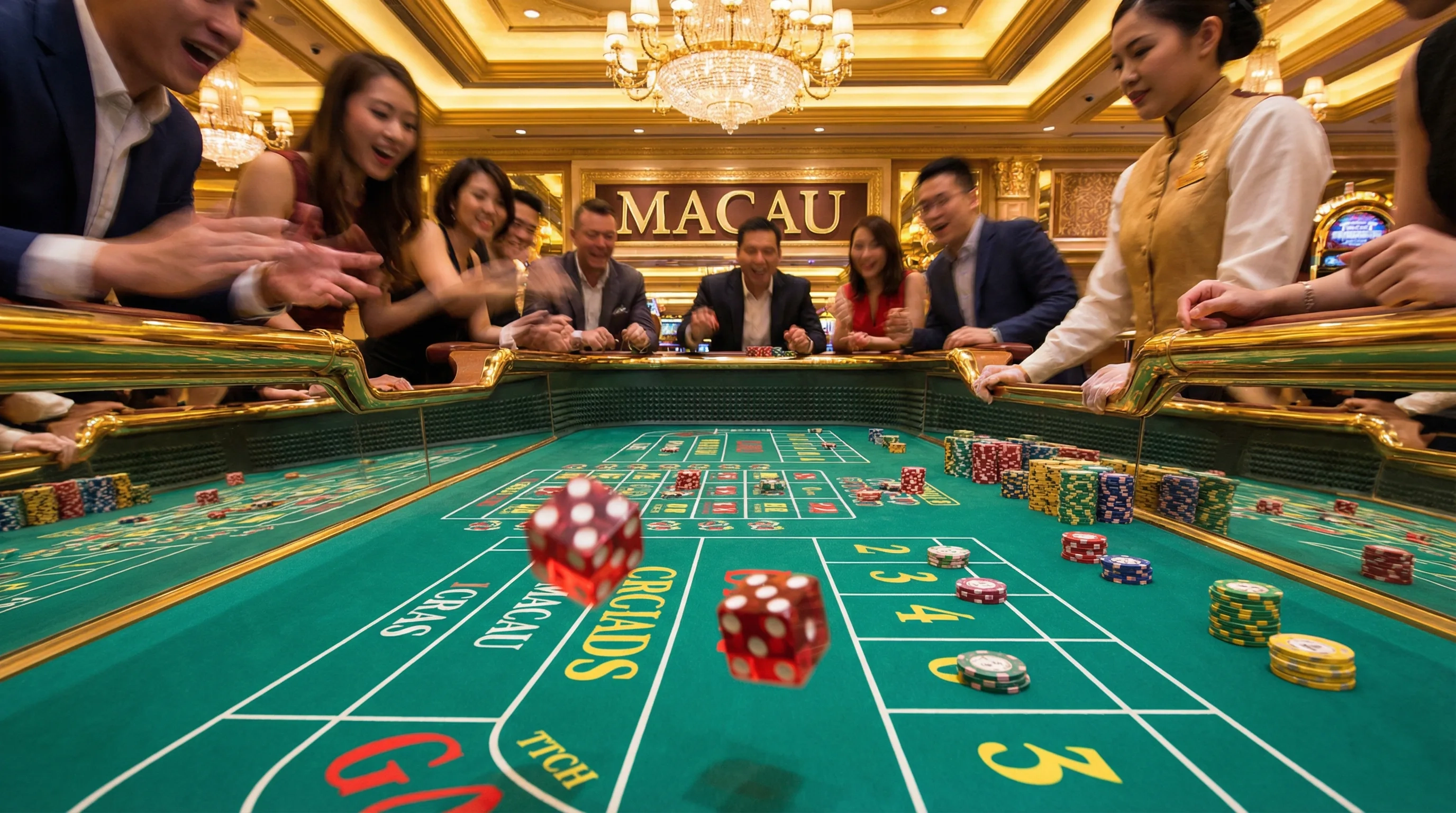 澳门赌场花旗骰游戏桌实景